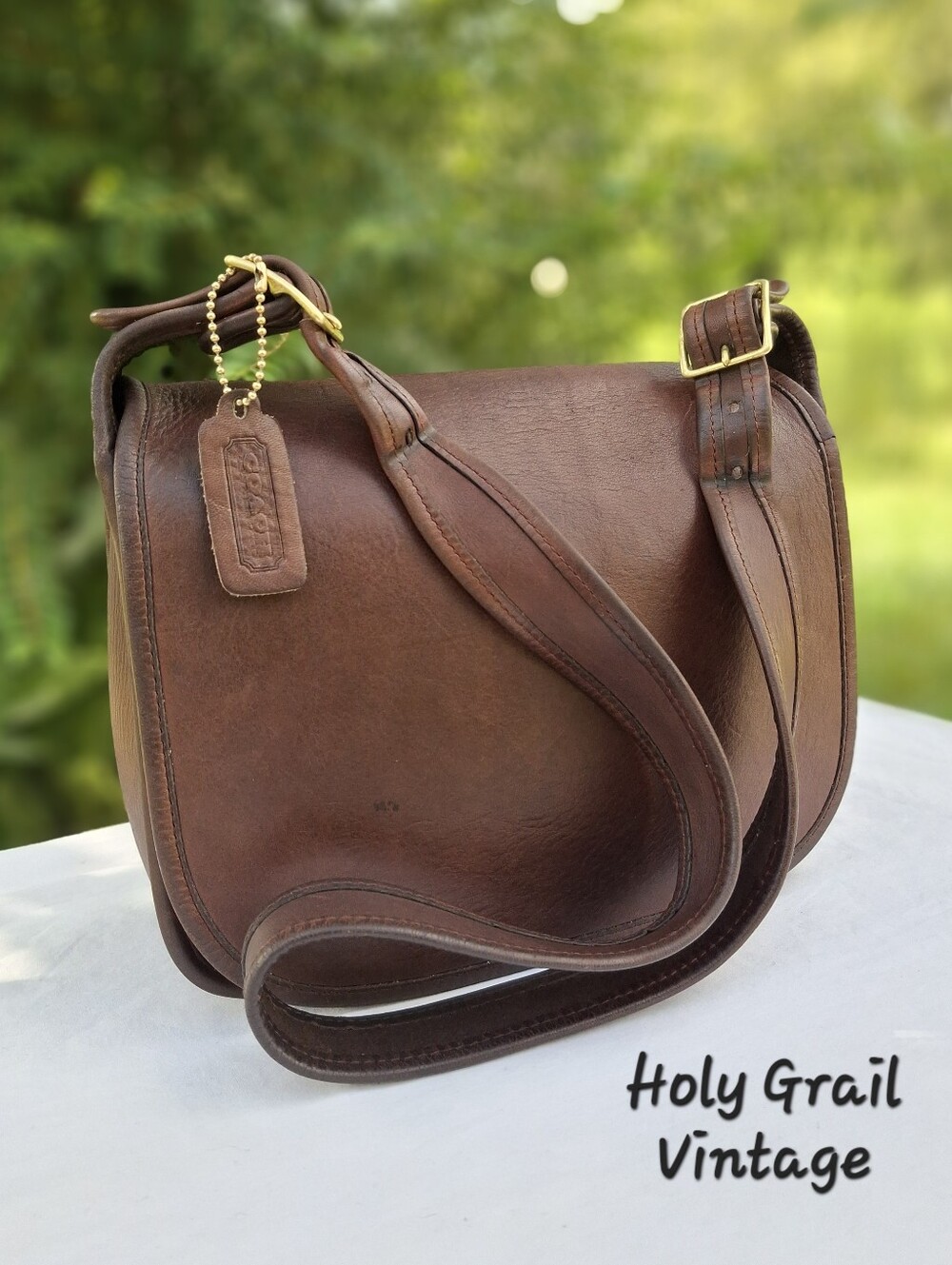 VTG 70's Coach Brown Cashin Carry Shoulder Pouch/Classic Pouch #9170 Made In NYC